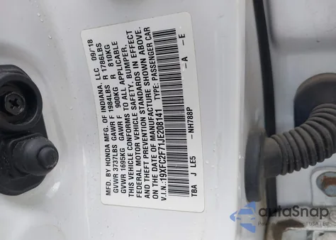 2018 Honda Civic Ex z USA, uszkodzony, nr VIN 19XFC2F71JE208141